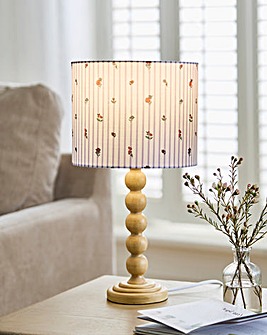 Julipa Evelyn Floral Stripe Bobbin Table Lamp