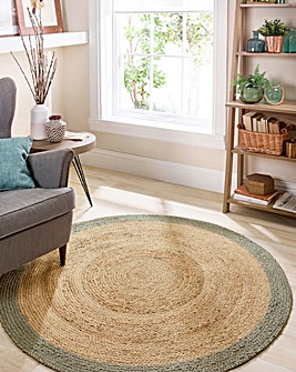 Jute Border Circle Rug