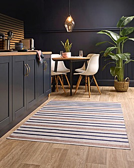 Coastal Stripe Washable Easy-Care Rug