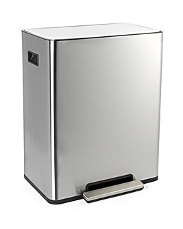 Salter Stainless Steel Dual Recycling Pedal Bin 60L