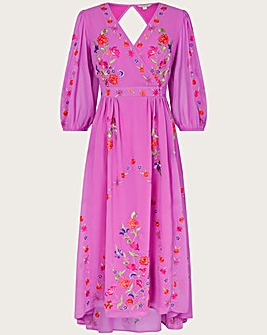 Monsoon Lusia Embroidered Wrap Dress