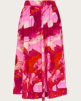 Monsoon Khari Abstract Print Midi Skirt