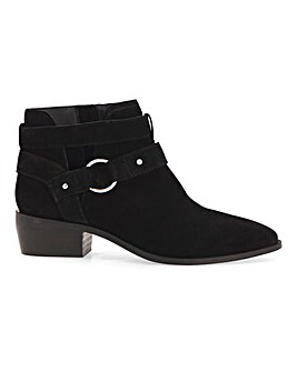 Aspen Suede Western Ankle Boots Wide Fit