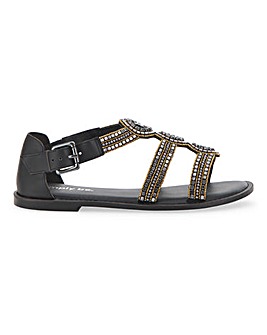 Jaylee Bejewelled Flat Gladiator Sandals Extra Wide Fit