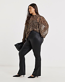 Black Coated Flare Jegging