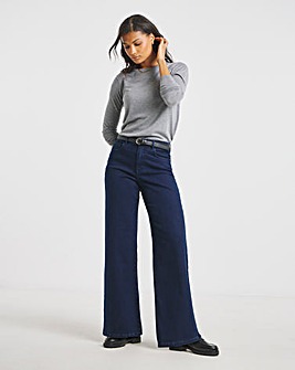 Dark Indigo Wide Leg Cosy Jeans