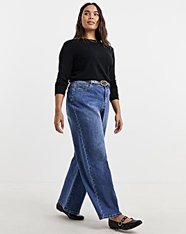 Mid Wash Wide Leg Cosy Jeans