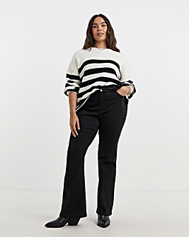 Black Flare Leg Cosy Jeans