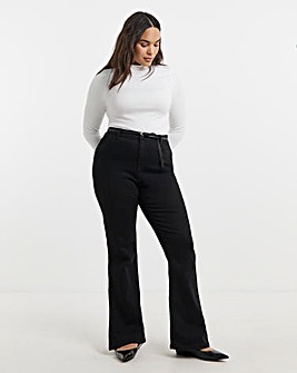 Super Stretch Black Flared Jeans