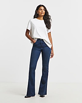Super Stretch Indigo Flared Jeans