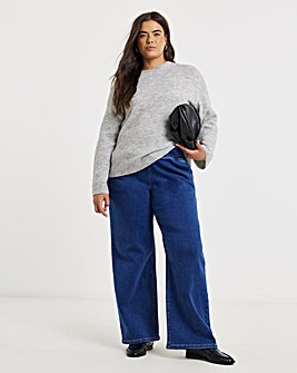 Mid Wash Cosy Weekender Wide Leg Jegging