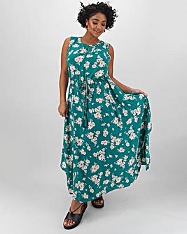 Apricot Maxi Printed Dress