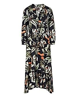 oasis tropical midi shirt dress