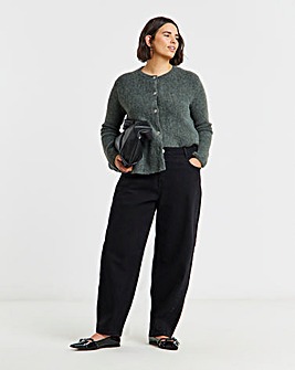 Black Seamed Barrel Jeans