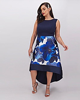 Chi Chi London Dip Hem Floral Dress