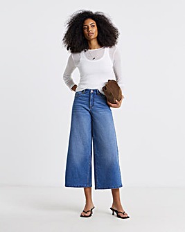 Pretty Blue 24/7 Crop Wide Leg Jeans