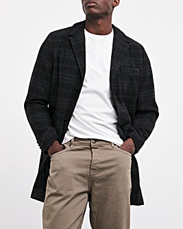 Wool Mix Check Overcoat