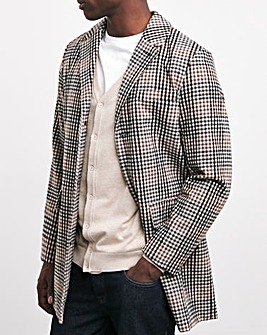 Wool Mix Check Over Coat