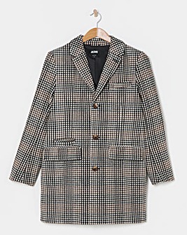 Wool Mix Check Over Coat