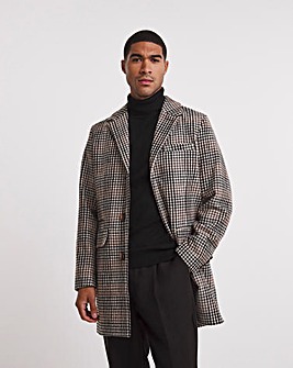 Wool Mix Check Over Coat