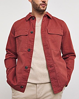 Red Cotton Pocket Jacket