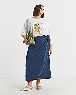 Indigo Denim Wrap Skirt