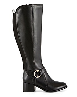 knee length leather boots for wide calves