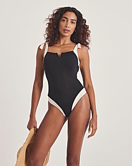 MAGISCULPT Firm Control Contrast Tie Strap Swimsuit