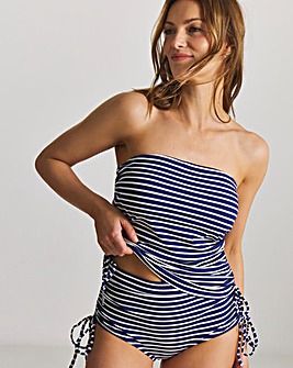 Magisculpt Adjustable Bandeau Stripe Tankini Top