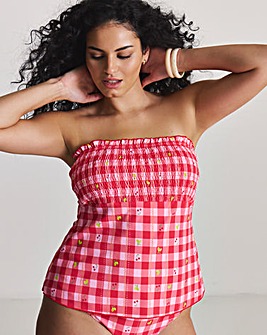 Simply Be Gingham Shirred Tankini Top