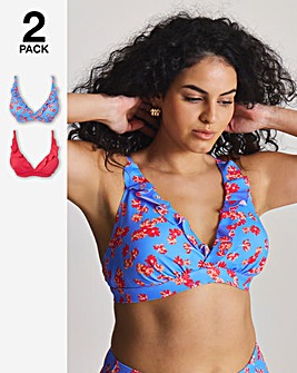 Simply Be Value 2 Pack Plunge Bikini Tops