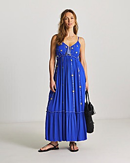 Magisculpt Mirror Trim Maxi Beach Dress