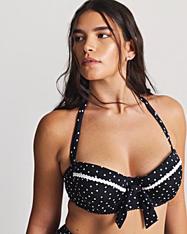 Figleaves Spot Halterneck Underwired Bikini Top