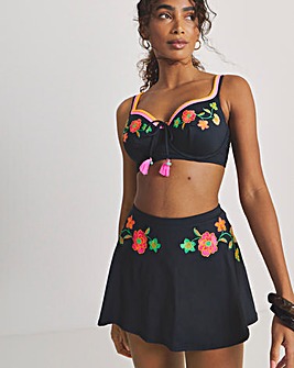 Figleaves Embroidered Bikini Skirt With Built In Brief