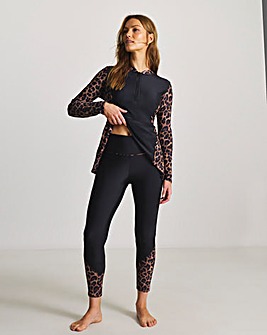 Sports Leopard Print Swim Leggings