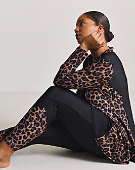 Sports Swim Leggings Black/Leopard