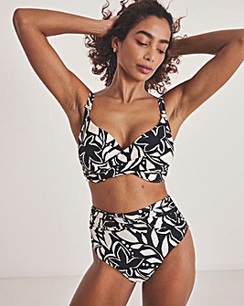 MAGISCULPT Medium Control Floral Twist Front High Waist Bikini Bottoms