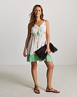 Figleaves Embroidered Mini Beach Dress