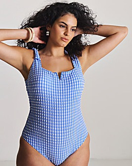 MAGISCULPT Gingham Tie Shoulder 360 Degree Shaping Swimsuit