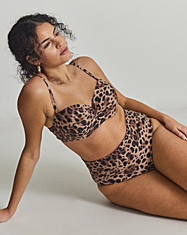 MAGISCULPT Medium Control Foldover Bikini Bottoms Leopard Print