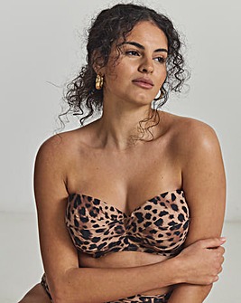 MAGISCULPT Leopard Print Bandeau Bikini Top