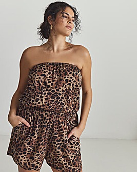 MAGISCULPT Bandeau Beach Playsuit Leopard Print