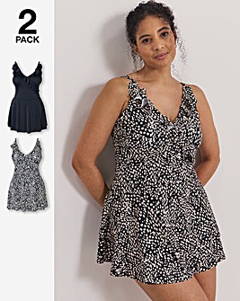 Simply Be Value 2 Pack Ruffle Swimdresses