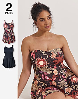 Simply Be Value 2 Pack Bandeau Swimdresses