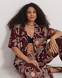 Simply Be Printed Shirt And Trouser Beach Co-Ord