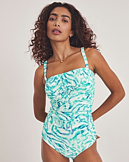 MAGISCULPT Medium Control Aqua Print Bandeau Swimsuit