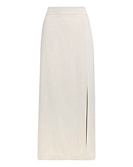 Simply Be Stone Linen Tailored Maxi Skirt