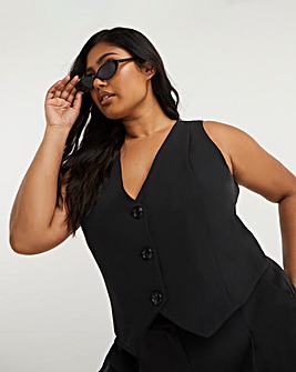 Black Tailored Waistcoat
