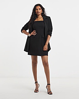 Black Utility Stretch Bandeau Mini Dress