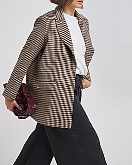 Houndstooth Single Breasted Blazer